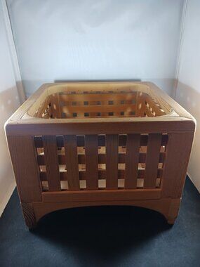 Solid Wood Latticed Design Square Storage Bin/Box 10in x 10in